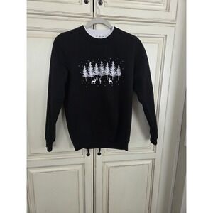 Deer Winter Woodland Scene Granny Sweatshirt Women's Sm King Universal